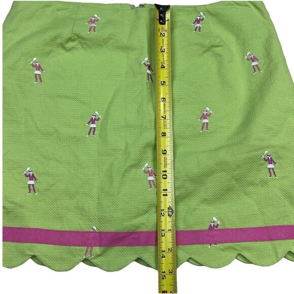 Lilly Pulitzer Skort Women 6 Green Mini Back Zipper Embroidered Tennis Sports - Picture 5 of 10